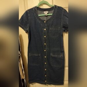 Casual Denim Button-Front Mini Dress